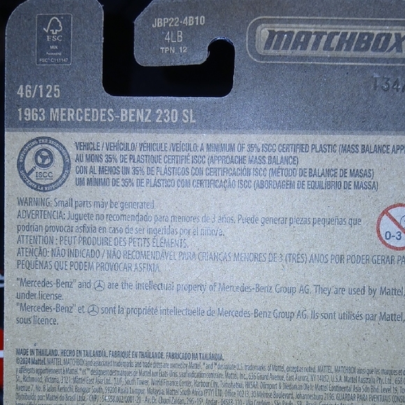 Matchbox Gold 1963 Mercedes-Benz 230 SL Toy Car - Picture 7 of 7